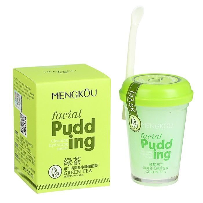 Маска для лица TaiYan MENGKOU Facial Pudding Зеленый чай (очищающая, противовоспалительная), 100 г.