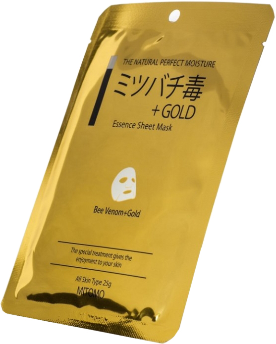 Маска для лица Mitomo пчелиный яд+золото, восстанавливающая для чувствительной кожи, 25 гр