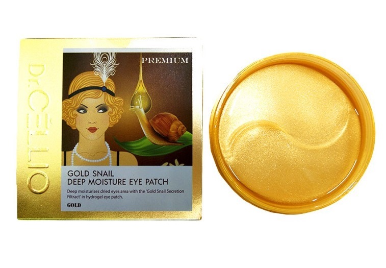 Гидрогелевые патчи для кожи вокруг глаз Dr.CELLIO с коллоидным золотом и секретом улитки, 60 шт