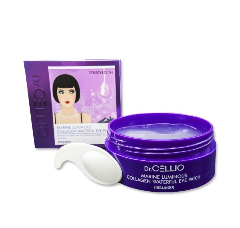 Гидрогелевые патчи для кожи вокруг глаз Dr. CELLIO сияние морской воды на агар-агаре с коллагеном и морской водой, 60 шт.