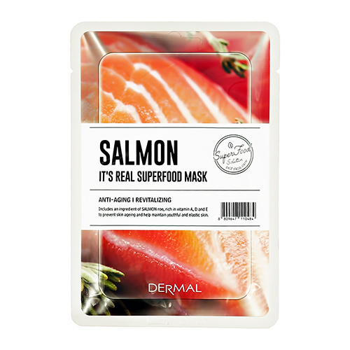 Mask Тканевая антивозрастная маска для лица DERMALс экстрактом икры лососевых рыб, для всех типов кожи 25 г