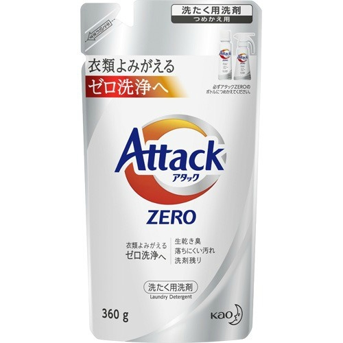 Концентрированное жидкое средство для стирки современных тканей КAO Attack Zero, запасной блок 360 гр