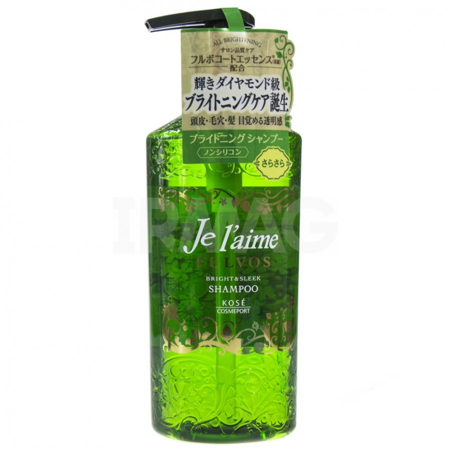 Шампунь для всех типов волос Сияние и Гладкость KOSE COSMEPORT Je l'aime Fulvos, травяной аромат, диспенсер 500 мл