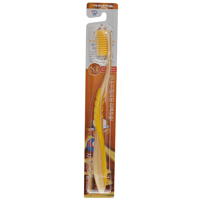 Зубная щетка EQ Maxon CLEWA со сверхтонкими щетинками двойной высоты и подвижной изогнутой ручкой (с ионами золота, средней жесткости) 1 шт.