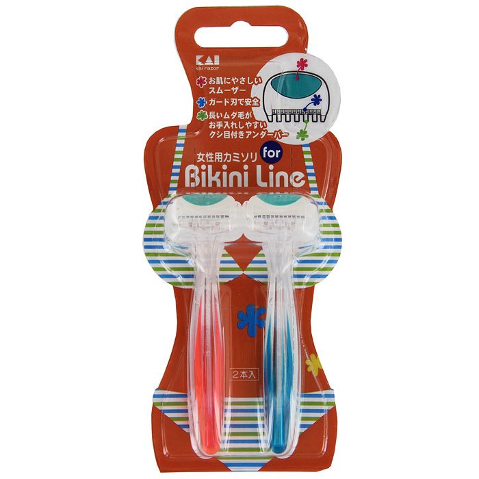 Одноразовый женский бритвенный станок KAI для зоны бикини со смазывающей полоской и двойным лезвием 2 шт