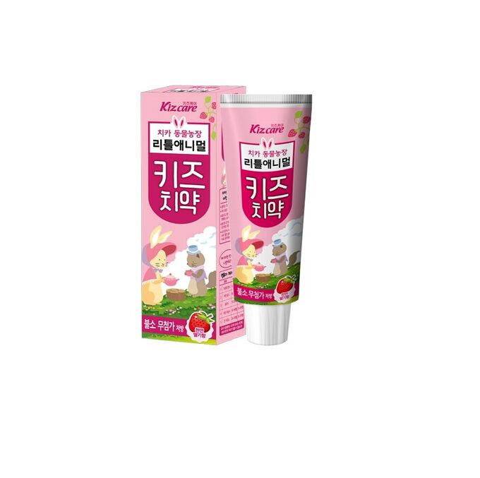 Детская зубная паста MUKUNGHWA с ярким вкусом клубники «Kizcare» (без фтора) 80 г