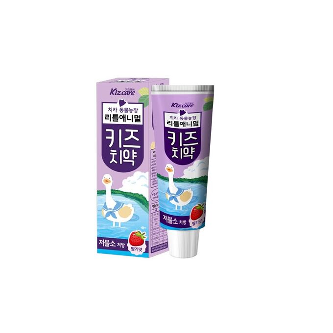 Детская зубная паста MUKUNGHWA с ярким вкусом клубники «Kizcare» (с пониженным содержанием фтора) 80 г