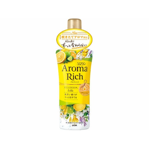 Кондиционер для белья LION Aroma Rich Belle / Белль с богатым ароматом натуральных масел 520 мл 
