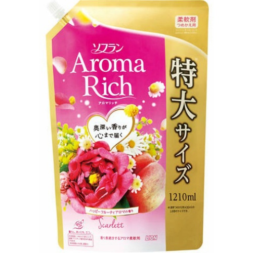 Кондиционер для белья LION Aroma Rich Scarlett / Скарлетт с ароматом натуральных масел 1,2 л