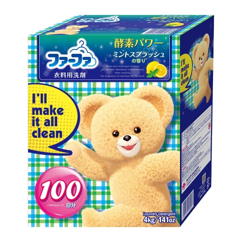 Концентрированный стиральный порошок NISSAN FAFA с отбеливающим эффектом «Морозная свежесть» (прохладный аромат мяты и лимона) 4 кг