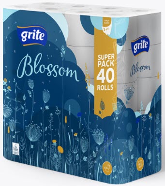 Туалетная бумага GRITE Blossom трехслойная 40 рул.