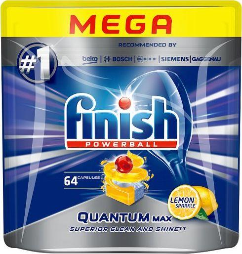 Таблетки для мытья посуды в посудомоечных машинах Finish Powerball Quantum Max Lemon, 64 шт.