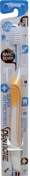 Зубная щетка EQ Dentione со сверхтонкими щетинками  двойной высоты (с ионами серебра, средней жесткости), 1 шт