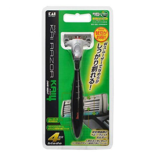 Мужской бритвенный станок KAI с плавающей головкой, четырьмя лезвиями и двойной увлажняющей полоской, 1 шт