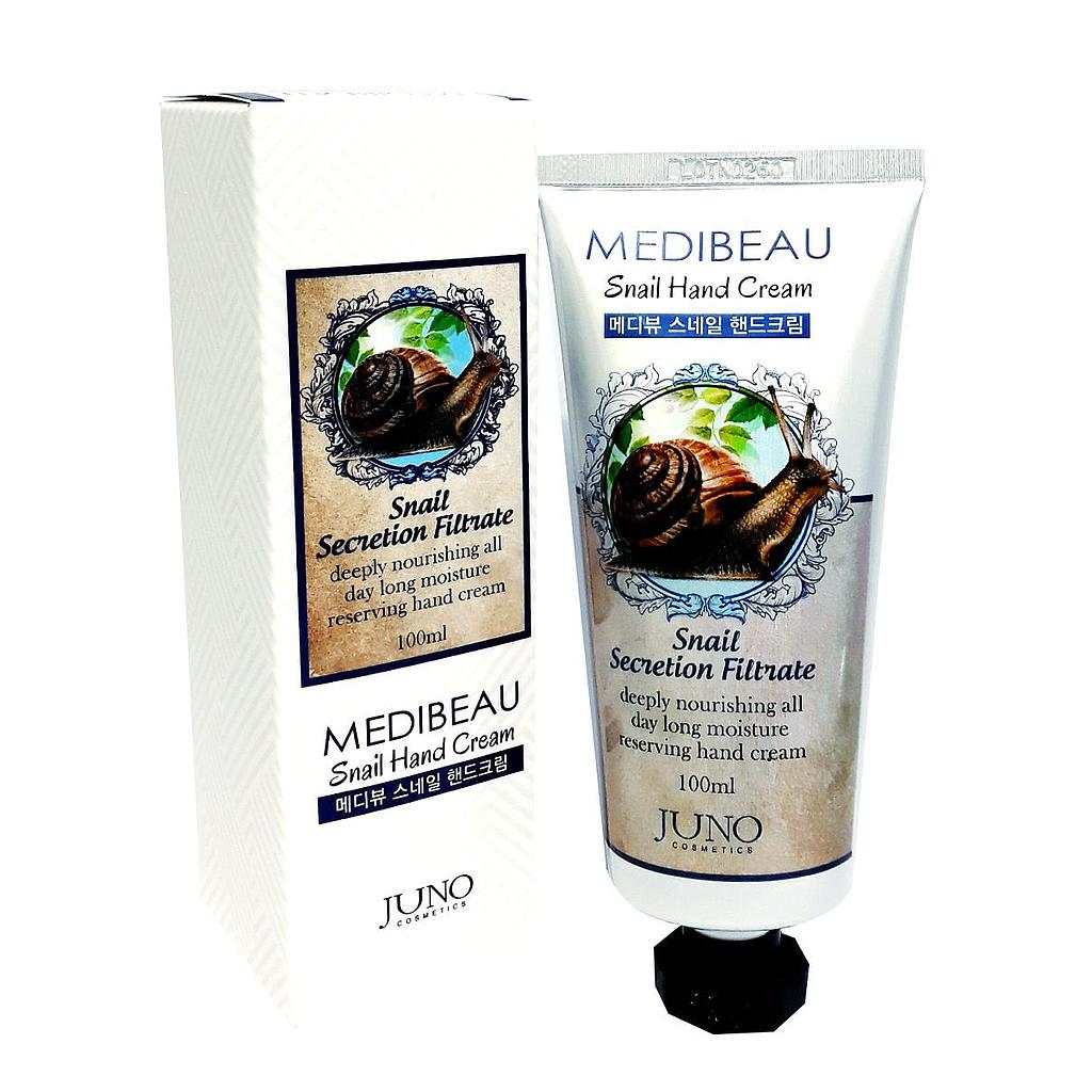 Ультра увлажняющий крем для ухода за кожей рук JUNO с муцином улитки для всех типов кожи 100 мл