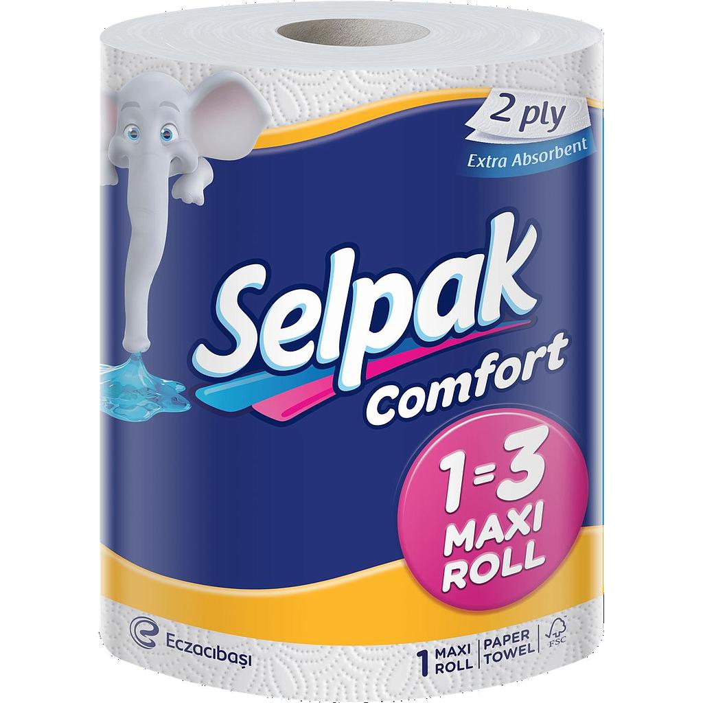 Бумажные полотенца Selpak Comfort формата Maxi, 1 рулон 2 слоя