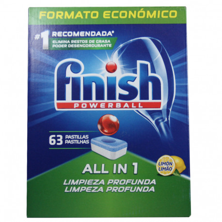 Таблетки для посудомоечных машин Finish, лимон, 63 шт.