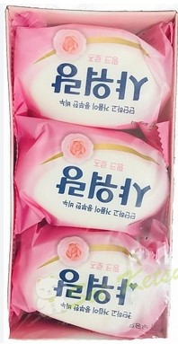 Мыло туалетное твердое с нежным ароматом цветущей розы MUKUNGHWA 3 шт * 130 гр