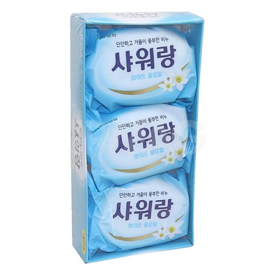 Мыло туалетное твердое с ароматом белых цветов MUKUNGHWA 3 шт * 130 гр