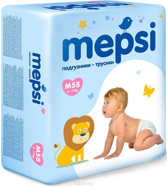 Подгузники-трусики Mepsi M (6-11 кг) 58 шт.