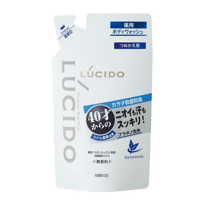 Мужское жидкое мыло Mandom Lucido Deodorant Body Wash для нейтрализации неприятного запаха (для мужчин после 40 лет) 380 мл