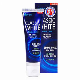 Зубная паста MUKUNGHWA Classic White Отбеливающая двойного действия с микрогранулами, аромат мяты, 110 гр