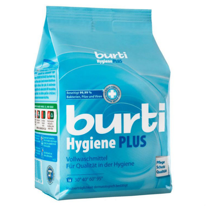 Универсальный стиральный порошок для белого белья с дезинфицирующим эффектом «BURTI Hygiene PLUS» 1,1 кг