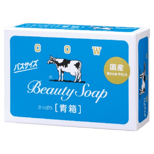 Молочное освежающее туалетное мыло COW с прохладным ароматом жасмина «Beauty Soap» синяя упаковка 130 гр.