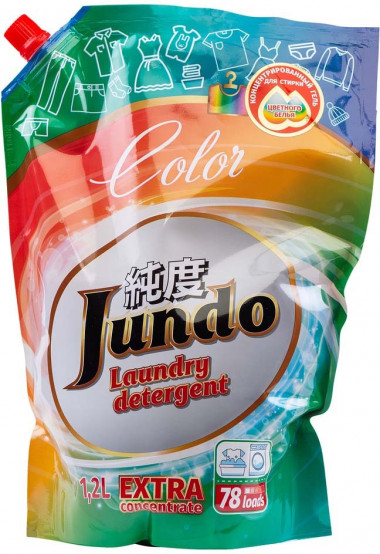 Концентрированный гель для стирки Jundo «Color»  Цветного белья (78 стирок), запасной блок, 1200 мл
