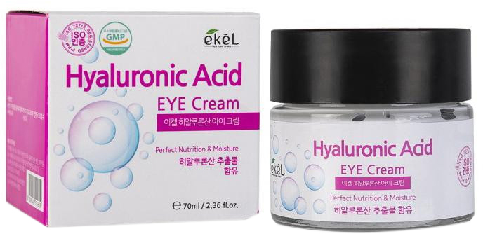 Увлажняющий и омолаживающий крем для кожи вокруг глаз EKEL с гиалуроновой кислотой, 70 мл.