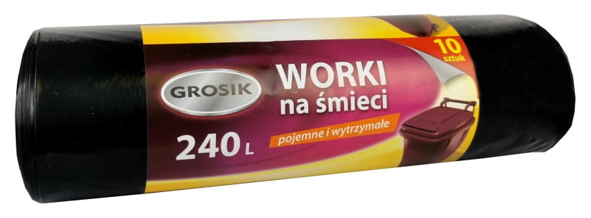 Мешки для мусора GROSIK,  240 л.,10 шт.
