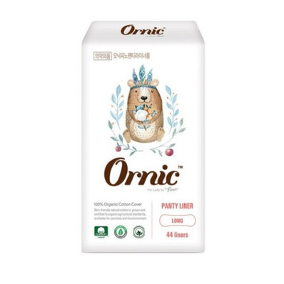 Ежедневные тонкие гигиенические прокладки Ssangyoung C&amp;B OrnicFino Long (без крылышек (Мини+) 17,5 см, 44 шт.)