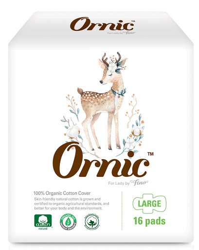 Классические тонкие гигиенические прокладки Ssangyoung C&amp;B OrnicFino Large  (с крылышками (Супер) 28 см, 16 шт.)