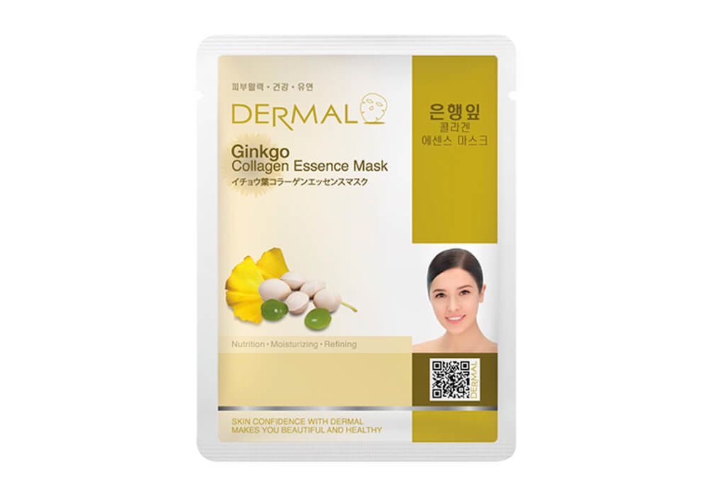 Косметическая маска DERMAL с коллагеном и экстрактом листьев гинкго, 23 гр