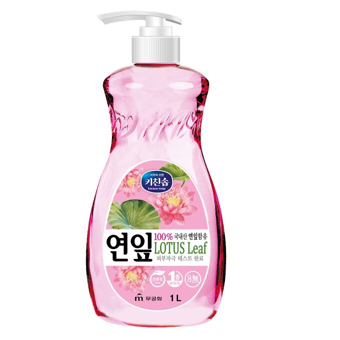 Премиальное средство MUKUNGHWA с антибактериальным эффектом для мытья посуды, овощей и фруктов Листья лотоса 1 л