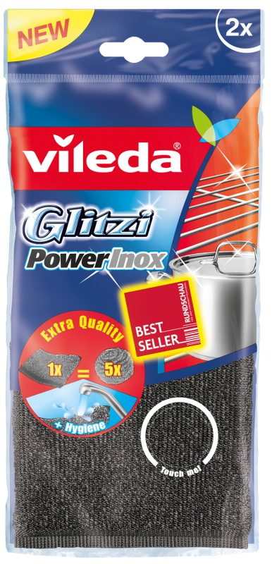 Губка металлическая Vileda Power Inox 24х11,5 см 2 шт/15
