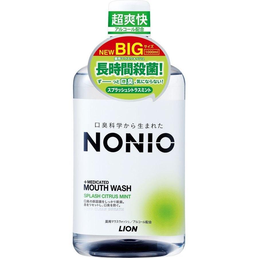 Ежедневный зубной ополаскиватель LION "Nonio" с длительной защитой от неприятного запаха (аромат цитрусовых и мяты), 1000 мл