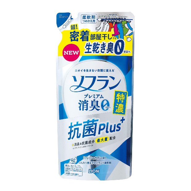 Кондиционер для белья LION SOFLAN (аромат жасмина и акватики), запасной блок, 400 мл