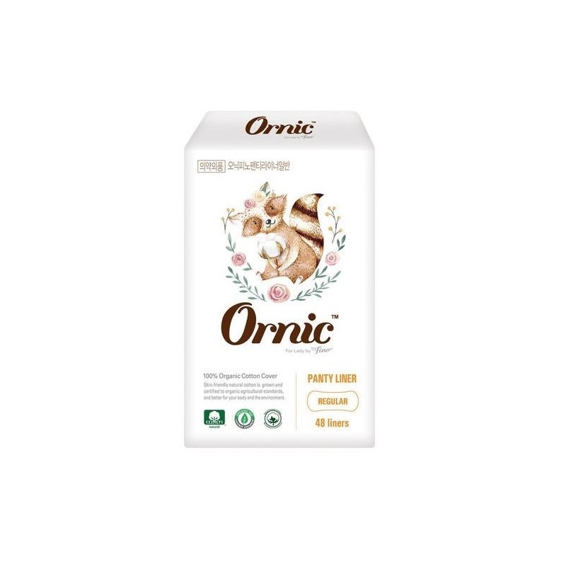 Ежедневные тонкие гигиенические прокладки Ssangyong OrnicFino Regular (без крылышек (Мини) 15,5 см, 48 шт. в уп.)