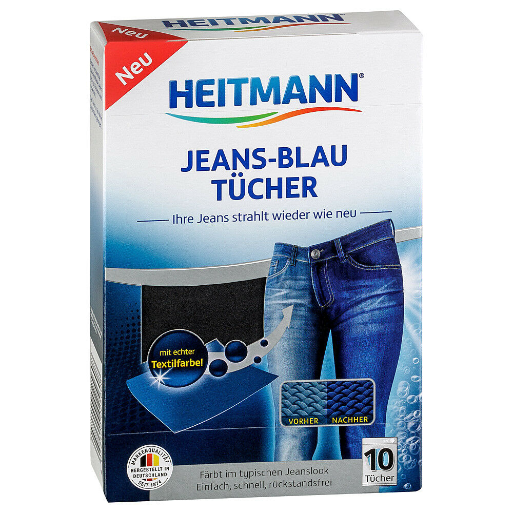 Салфетки для стирки джинсов Heitmann Jeans-Blau Tücher, 10 шт