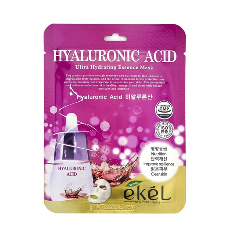 Премиальная антивозрастная тканевая маска EKEL с гиалуроновой кислотой для всех типов кожи, 25 г