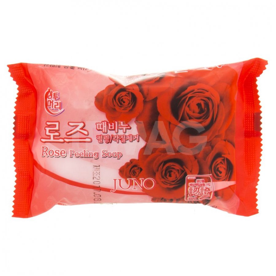 Косметическое мыло пилинг JUNO для всех типов кожи (Роза) 150 г