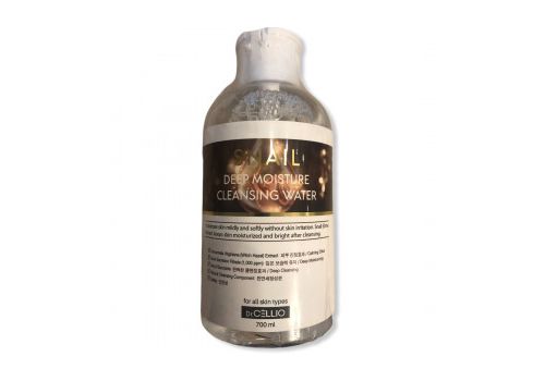 Очищающая вода для лица  Dr.CELLIO с секретом улитки (с помпой-дозатором) для всех типов кожи, 700 мл