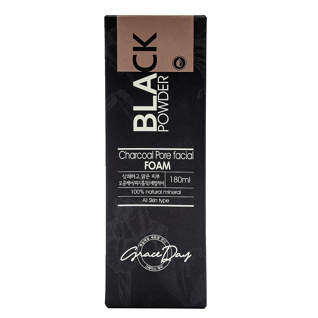 Пенка для умывания GRACE DAY с черным угольным порошком и натуральными минералами  для контроля кожного сала, все типы кожи, особенно жирная, 180 мл