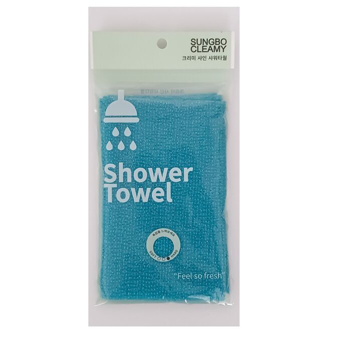 Мочалка для тела SC с плетением Гофре Shine Shower Towel (жёсткая) размер 20 см х 95 см