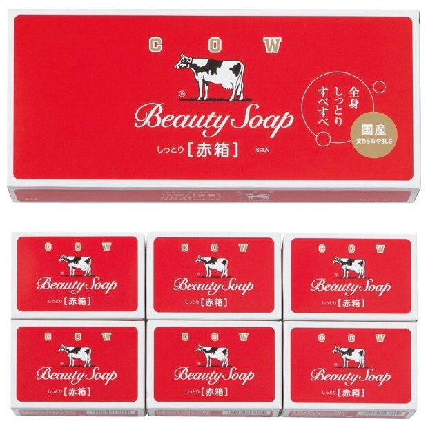 Молочное увлажняющее мыло COW с пудровым ароматом роз «Beauty Soap», 10 шт.*100 гр