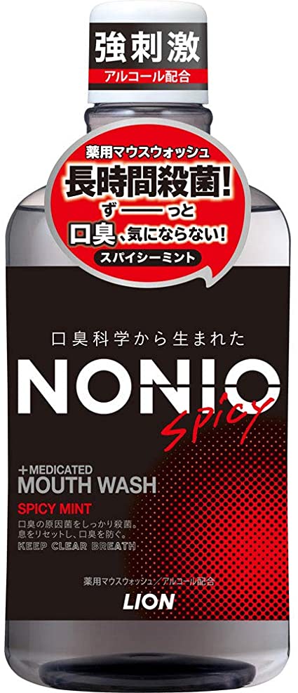 Ежедневный зубной ополаскиватель LION &quot;Nonio&quot; с длительной защитой от неприятного запаха (аромат пряностей и мяты) 600 мл