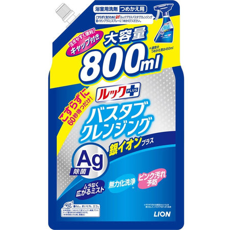 Чистящее средство для ванной комнаты LION "Look Plus" быстрого действия (аромат трав и мяты + ионы серебра) МУ с крышкой, 800 мл