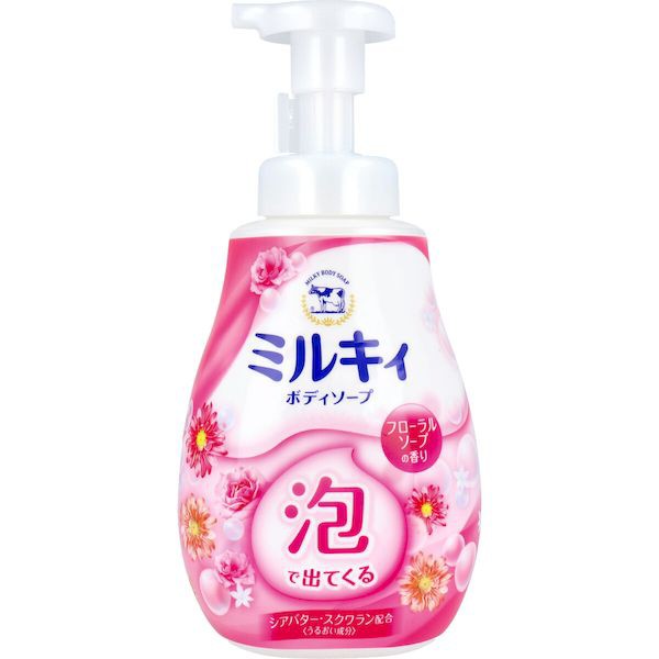 Увлажняющее жидкое мыло-пенка COW для тела с цветочным ароматом "Milky Body Soap" 600 мл (дозатор)