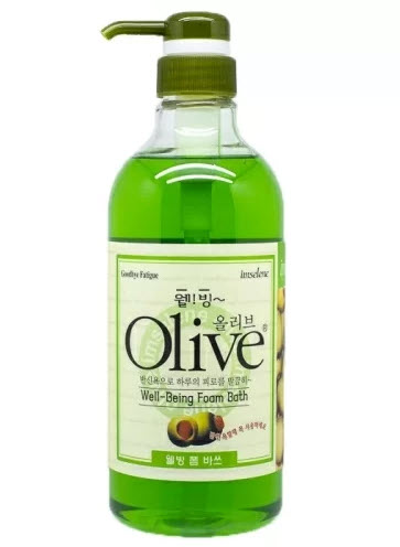 Увлажняющая пена для ванны, гель душа OLIVE с экстрактом оливы и листьев алоэ вера 750 мл